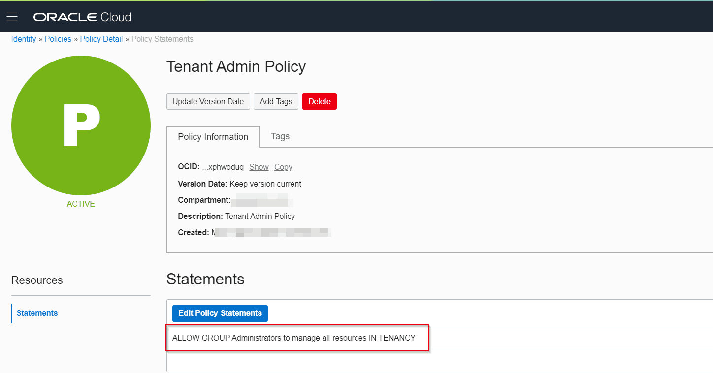 Overview of Policy in Oracle Cloud