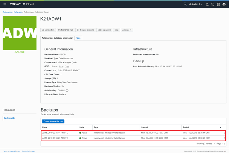 Autonomous cloud backup