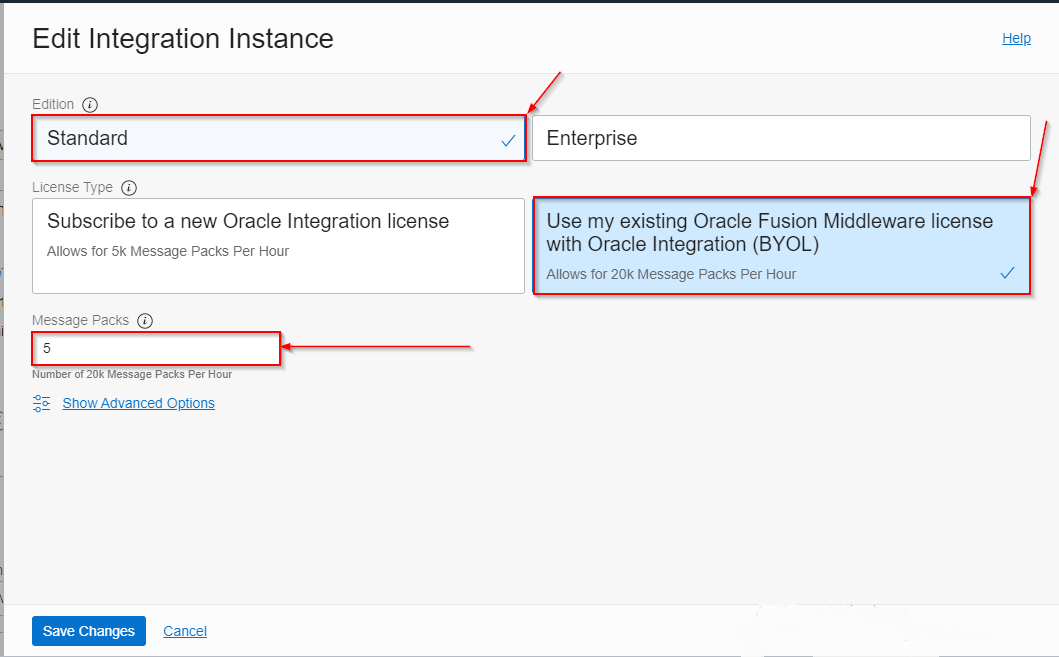 Edit Integration Editions, Licenses and Message Packs