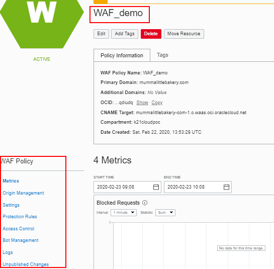 Managing WAF policy