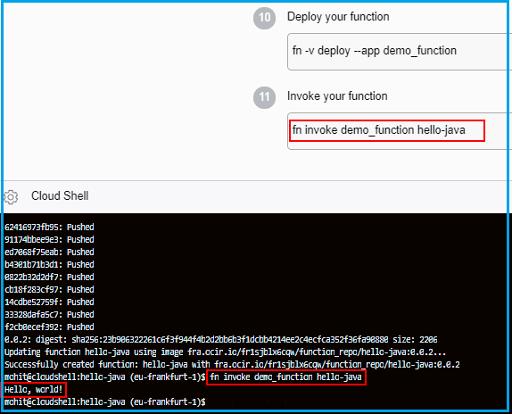 invoking the function