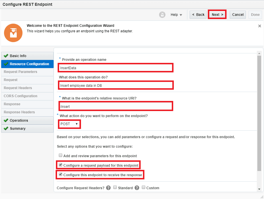 Configuring REST Endpoint