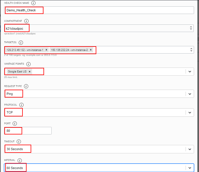 Helath check details
