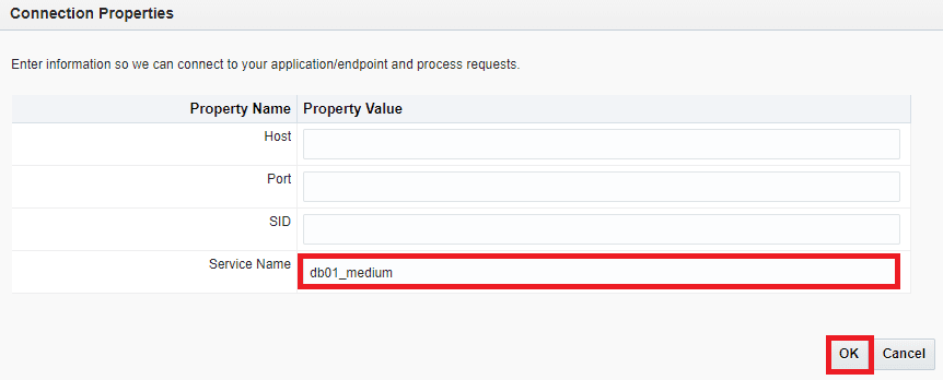 OIC connection adapter oracle ATP
