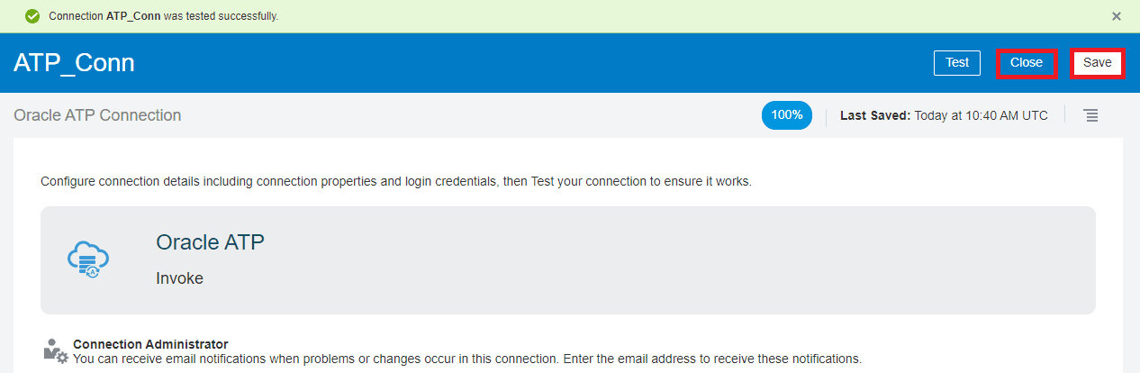 OIC connection adapter oracle ATP