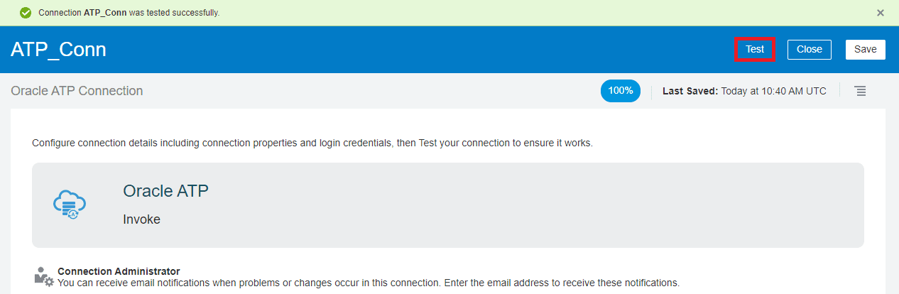 OIC connection adapter oracle ATP