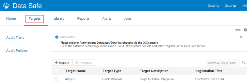 Target databases