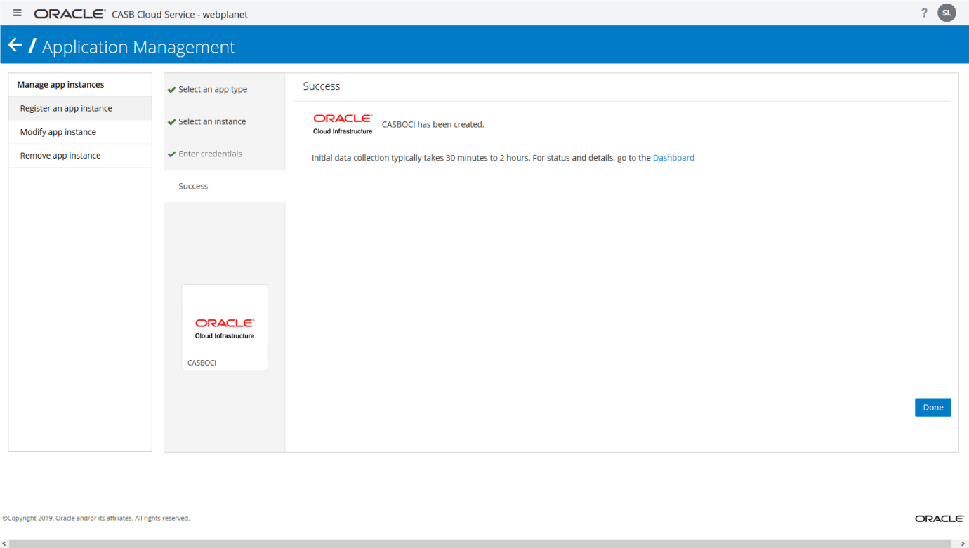 registered appliaction on CASB