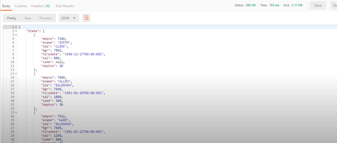 Postman testing REST api