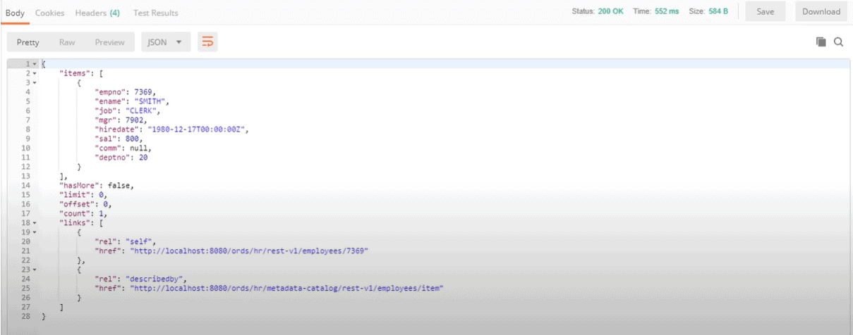 Testing ORDS with postman