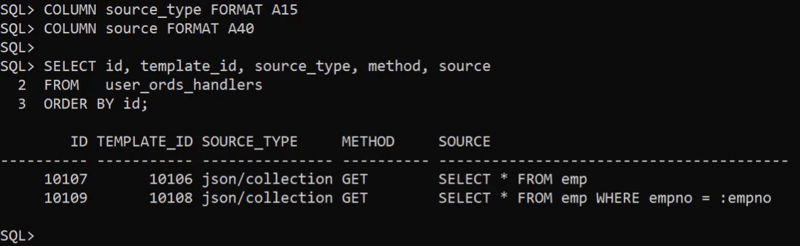 ORDS Handlers Definition