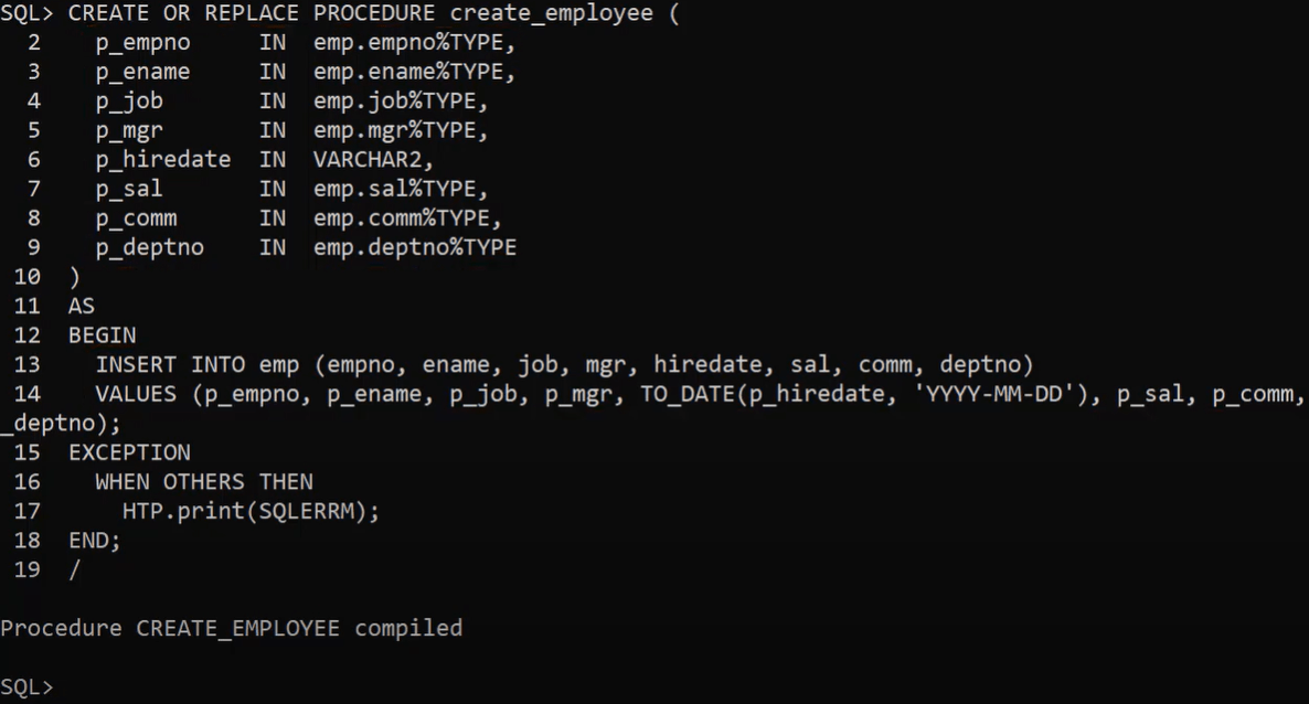 ORDS Creating Procedures