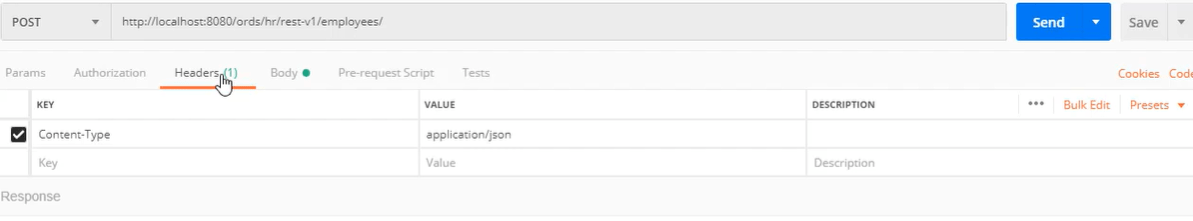 Tesing ORDS in POSTMAN