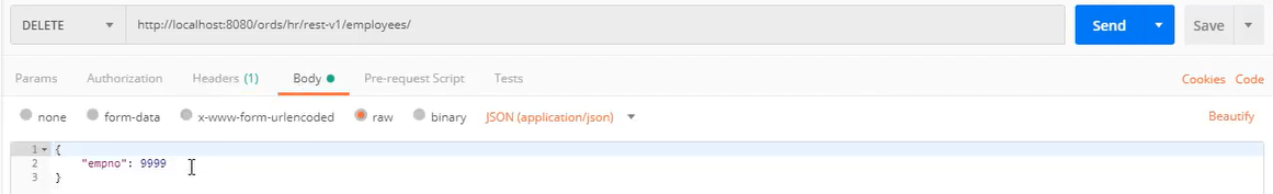 Tesing ORDS in POSTMAN