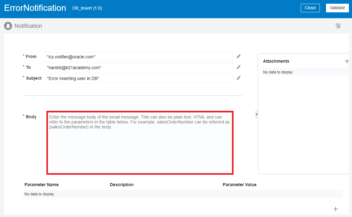 OIC Notification Activity