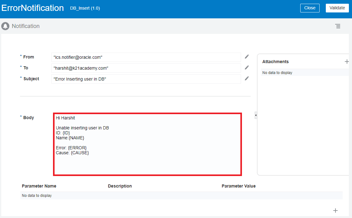 OIC Notification Activity
