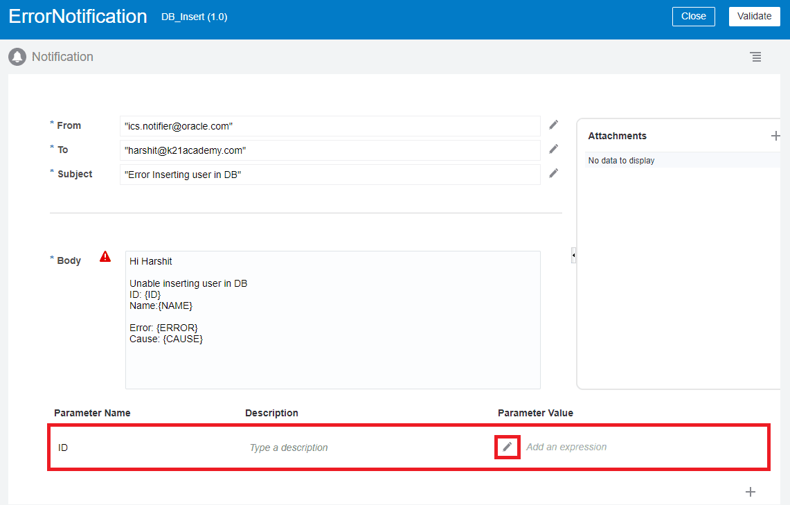 OIC Notification Activity