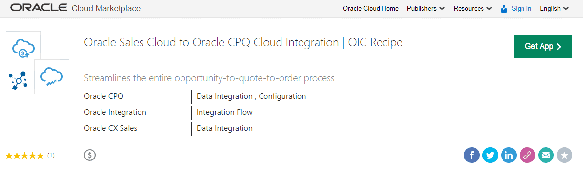 Oracle Integration cloud OIC prebuilt Integration