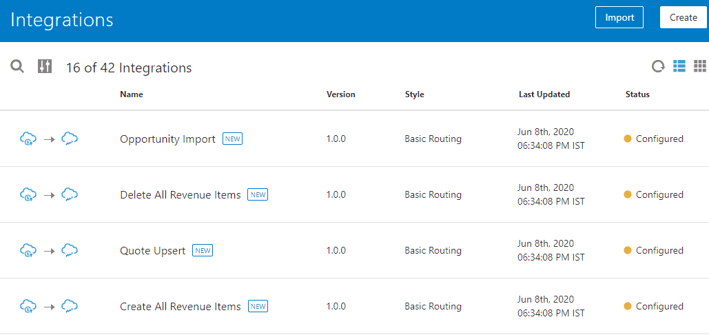 Oracle Integration cloud Engagement cloud (Sales Cloud), Oracle CPQ Cloud, and Oracle E-Business Suite