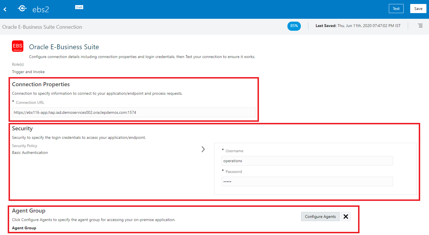 Oracle Integartion Cloud oic new connection page design