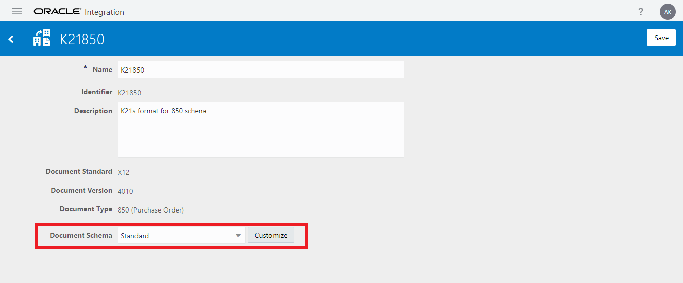 B2B Custom Document Schema