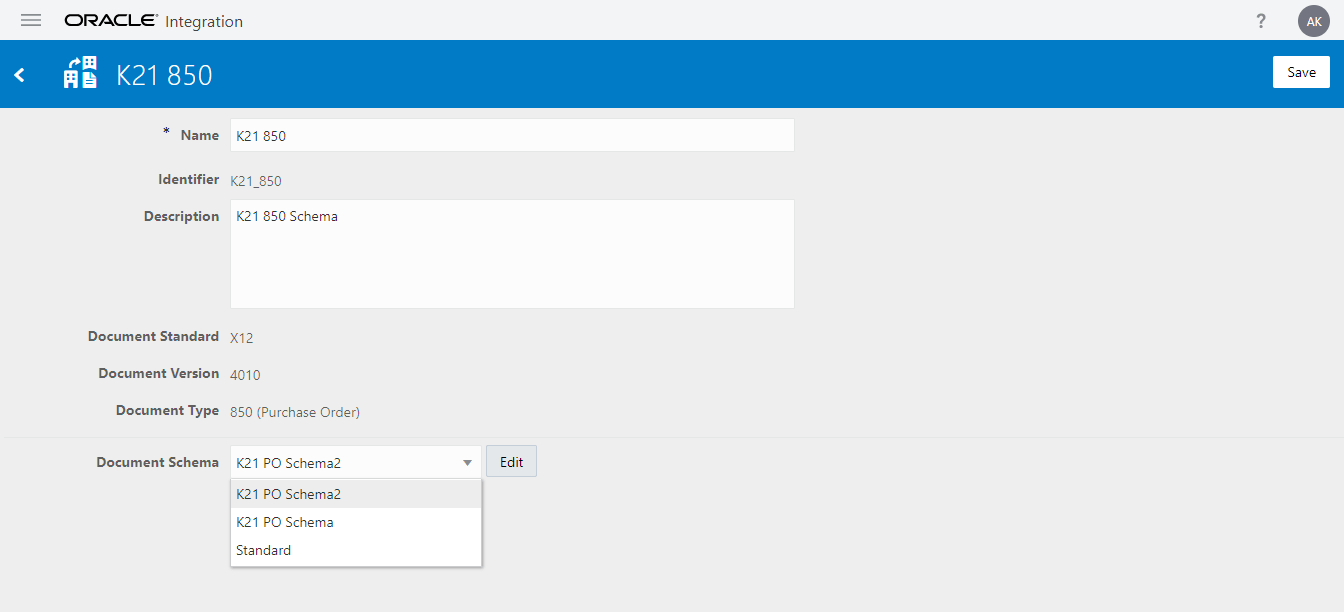 B2B Custom Document Schema