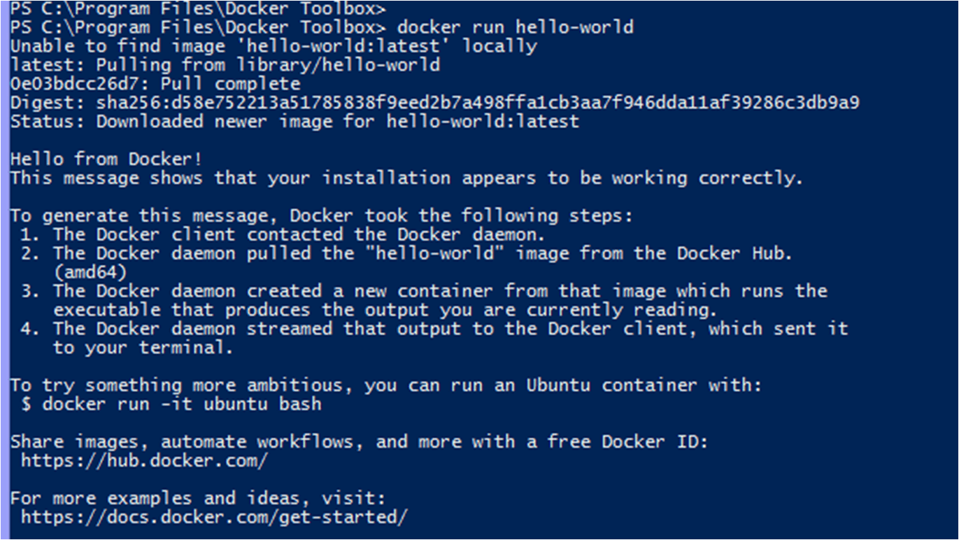 docker run hello-world