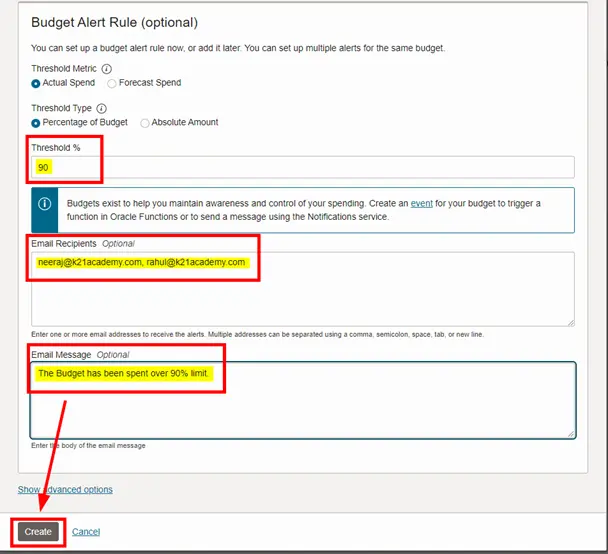 OCI Budgets