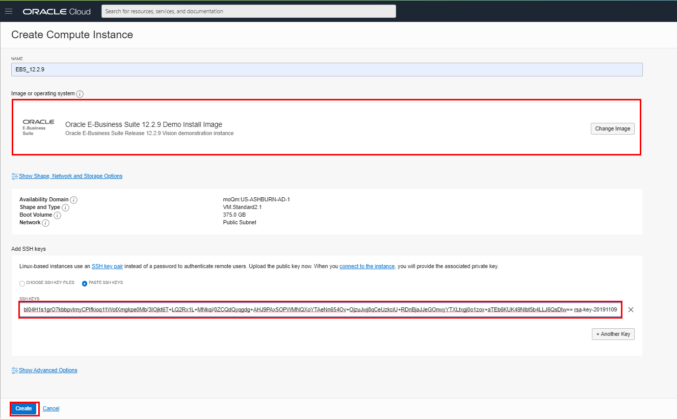 Oracle EBS R12.2.9 instance