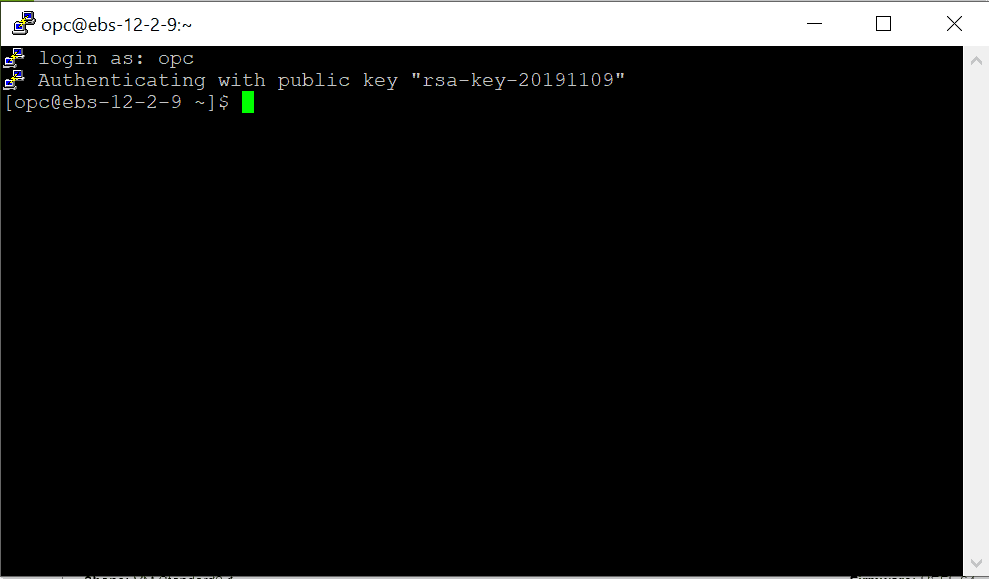 log in to EBS R12.2.9 instance