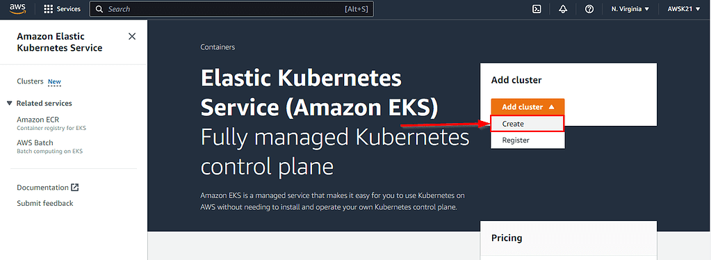 Create an EKS cluster