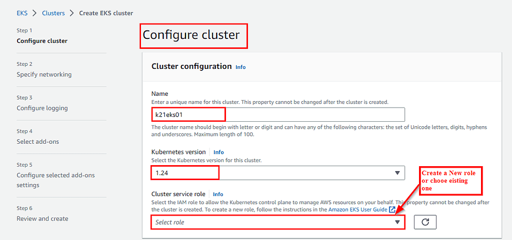 create an eks cluster