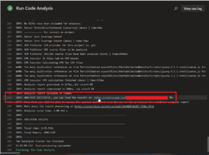 Running Code Analysis