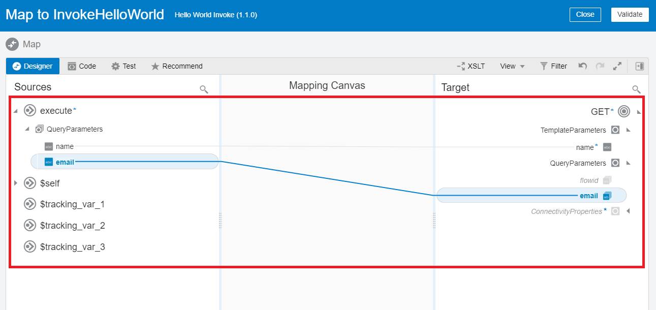 OIC oracle Integration cloud Invoking integration by call integration action mapping