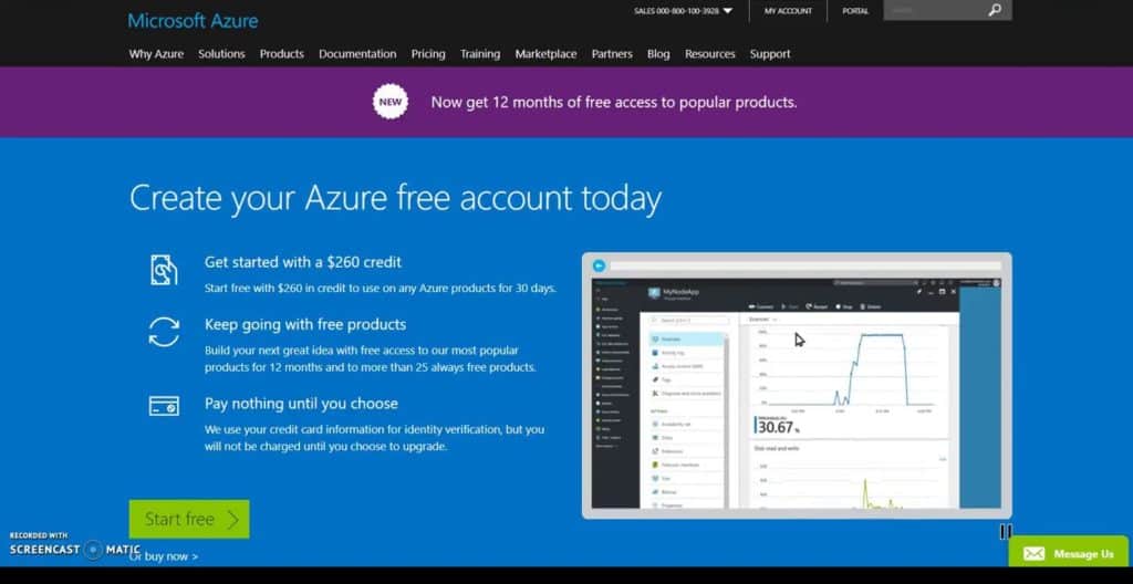 Azure Free Trial Account