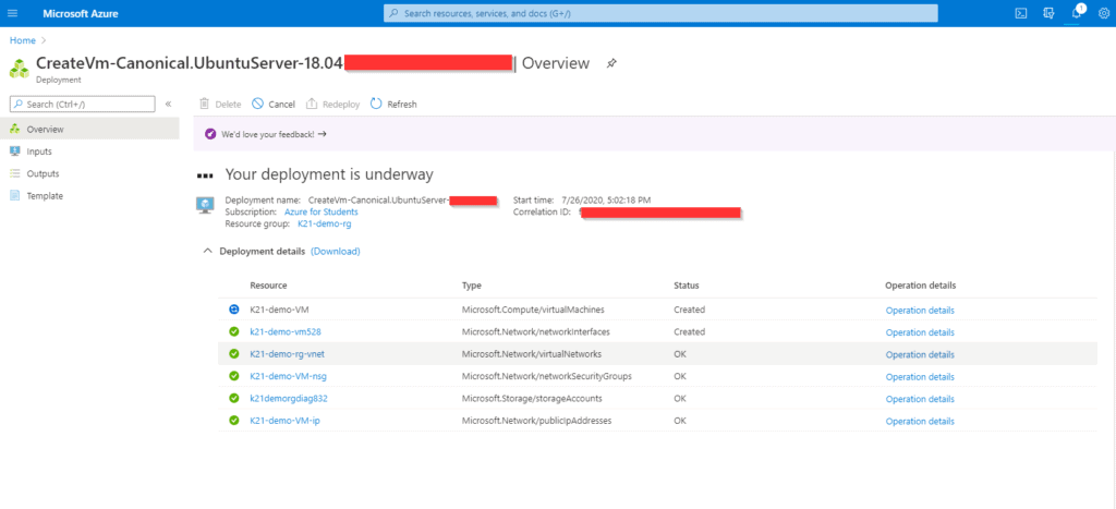 VM deployment process