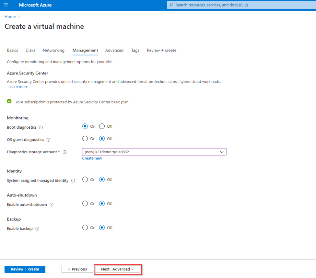 VM Management Configuration