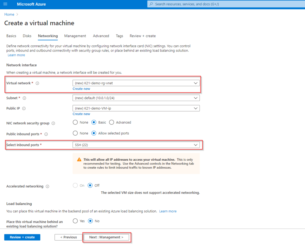 VM Network Configuration