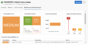 WhiteSource bolt scan result