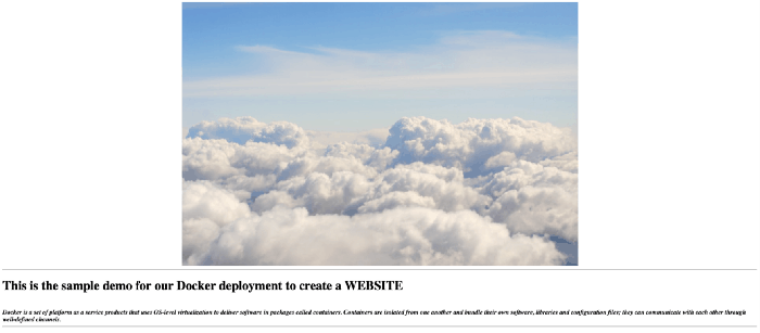 Docker image successful launch