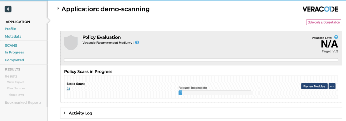 Veracode scan report