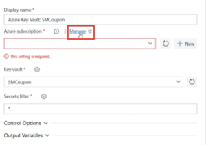 Azure key vault SMCoupon