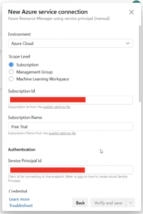 new service connection configuration
