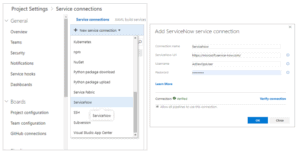ServiceNow connection settings