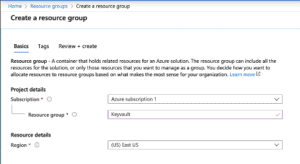 create resource group