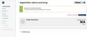 Veracode application scan successful