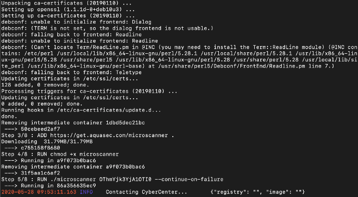 Docker build with Aqua cont.