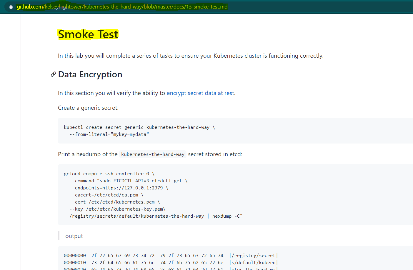 Smoke Test kubernetes