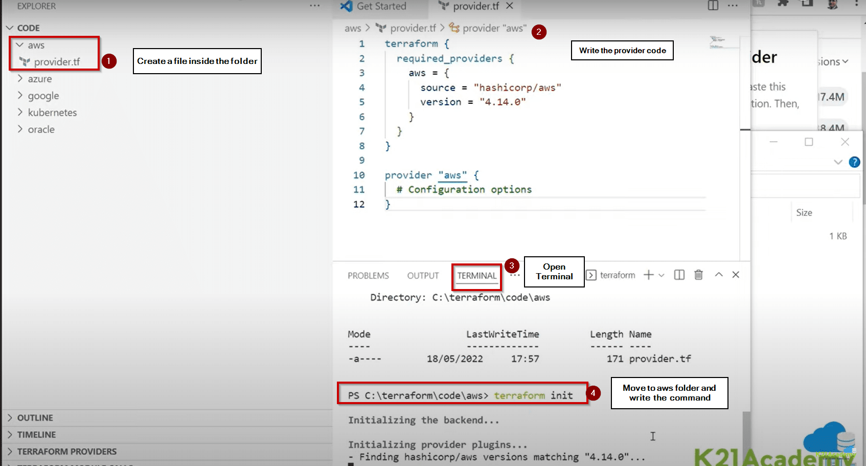 terraform provider setup