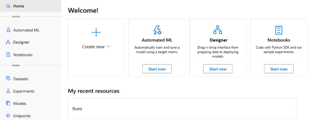 Screenshot of azure notebook.